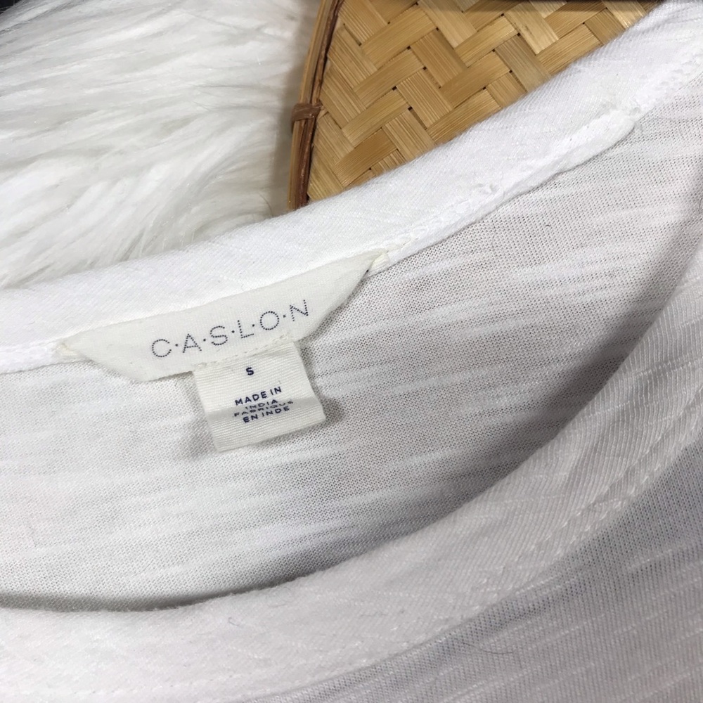 Caslon white ruffle hem long sleeve blouse - Picture 2 of 6